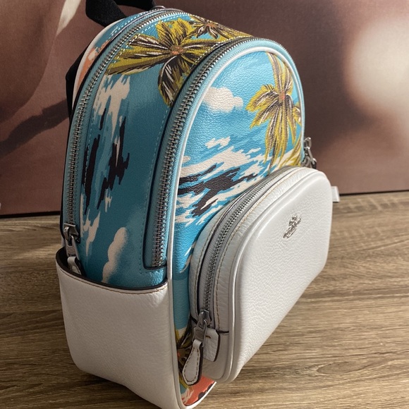 Coach Mini Court Backpack With Hawaiian Print NWT - Picture 4 of 8